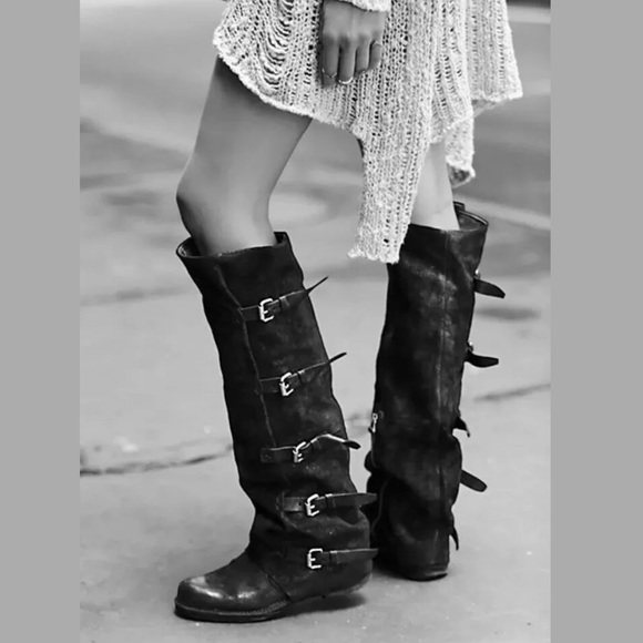 A.S.98 Shoes - NEW A.S.98 Tatum OTK Buckle Black Boots Size 41